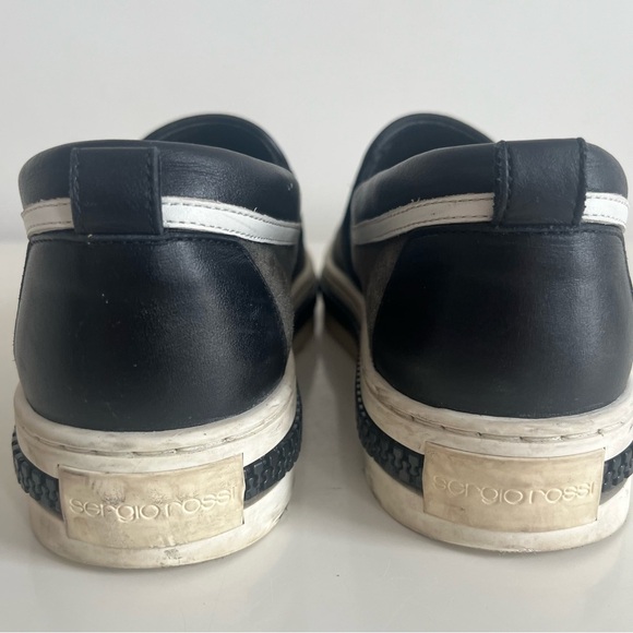 Sergio Rossi Suede Leather Slip-On Sneakers Loafer Zipper size 39EU or 8US - Picture 6 of 14